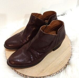 Lucky Brand Basel Reishi Snake Print Leather Booties 8 M